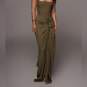 JLUXLABEL Olive Maxi Skirt